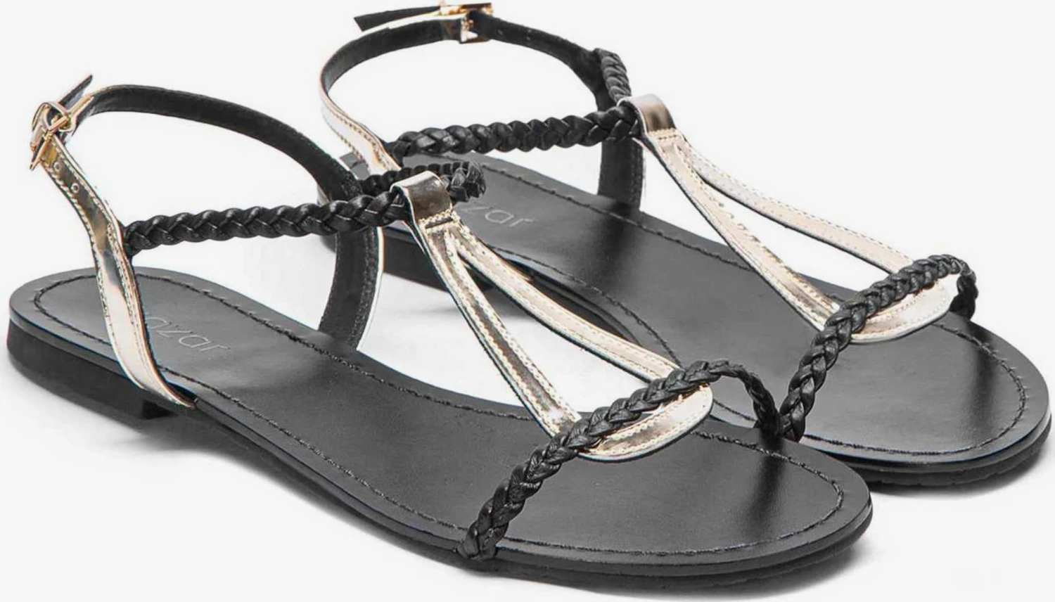 Kazar Sandalen Met Bandjes Sandalen Met Riem Dames Goud / Zwart - Afbeelding 3