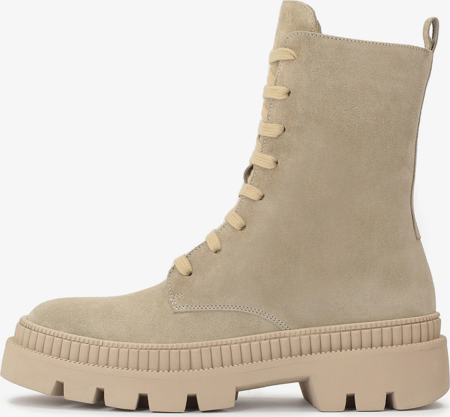 Kazar Enkellaarsjes Veterlaarsjes Dames Donkerbeige