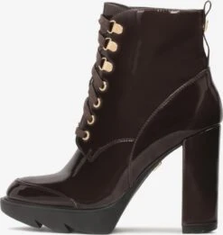 Kazar Enkellaarsjes Veterlaarsjes Dames Kastanjebruin