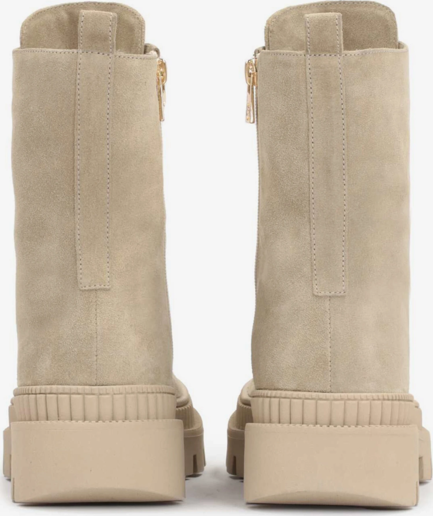 Kazar Enkellaarsjes Veterlaarsjes Dames Donkerbeige - Afbeelding 3