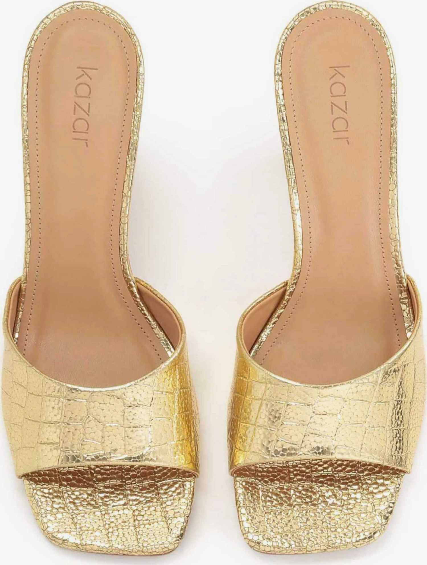 Kazar Sandalen Met Hak Muiltjes Dames Goud - Afbeelding 3