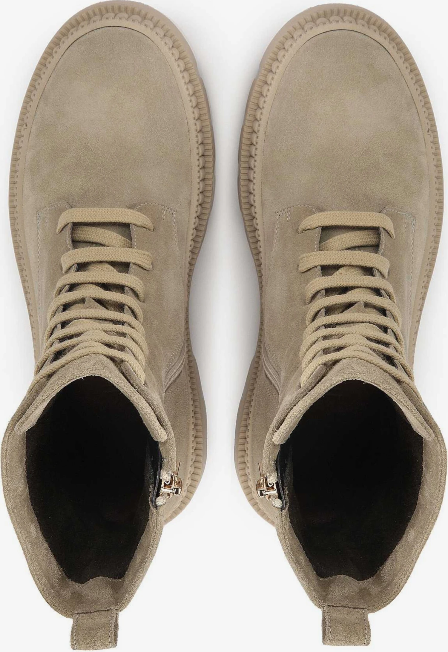 Kazar Enkellaarsjes Veterlaarsjes Dames Donkerbeige - Afbeelding 4